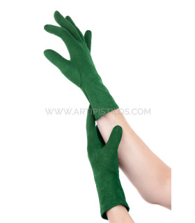 Guantes De Antelina 22 Cm Verde - elásticos