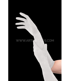 Guantes De Antelina 42 Cm Blanco - elásticos