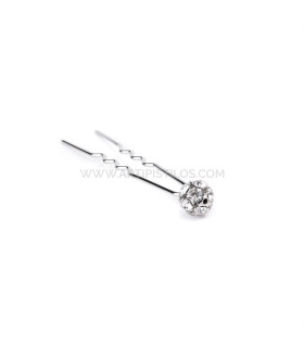 Horquilla Con Strass "alba" Plata - adornos pelo