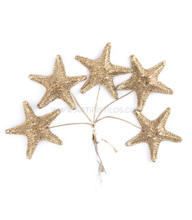 Estrella De Mar De Porcelana Fría 3,5 Cm Oro - tocados para