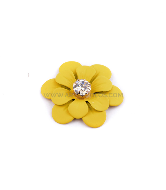 APLICACIÓN FLOR METÁLICA CON STRASS "URAVAN"