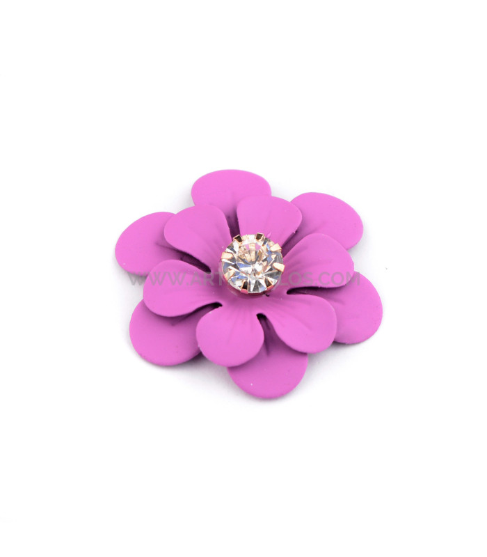 APLICACIÓN FLOR METÁLICA CON STRASS "URAVAN"