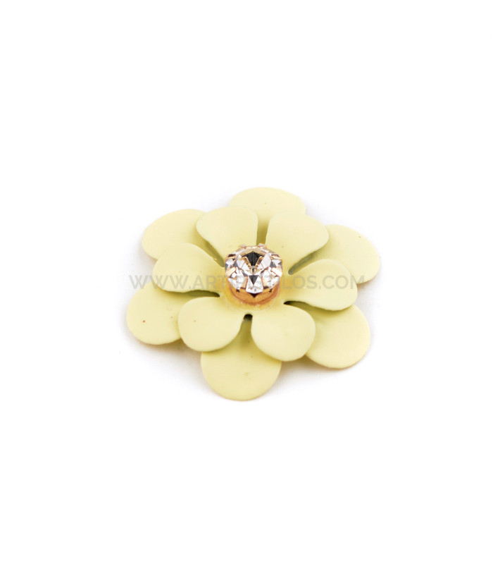 APLICACIÓN FLOR METÁLICA CON STRASS "URAVAN"