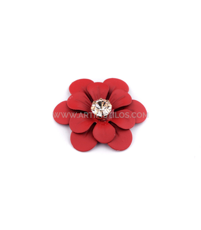 APLICACIÓN FLOR METÁLICA CON STRASS "URAVAN"