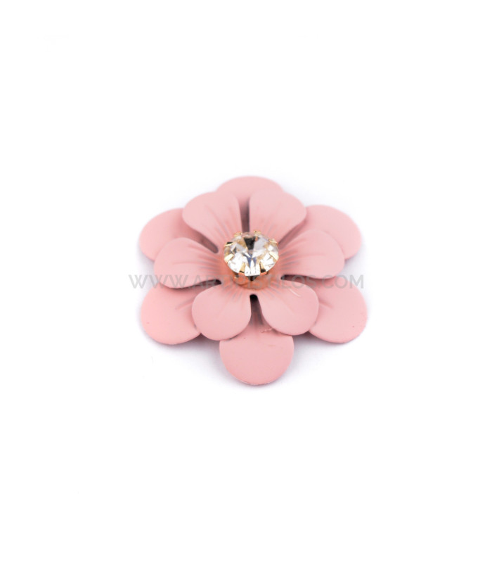APLICACIÓN FLOR METÁLICA CON STRASS "URAVAN"