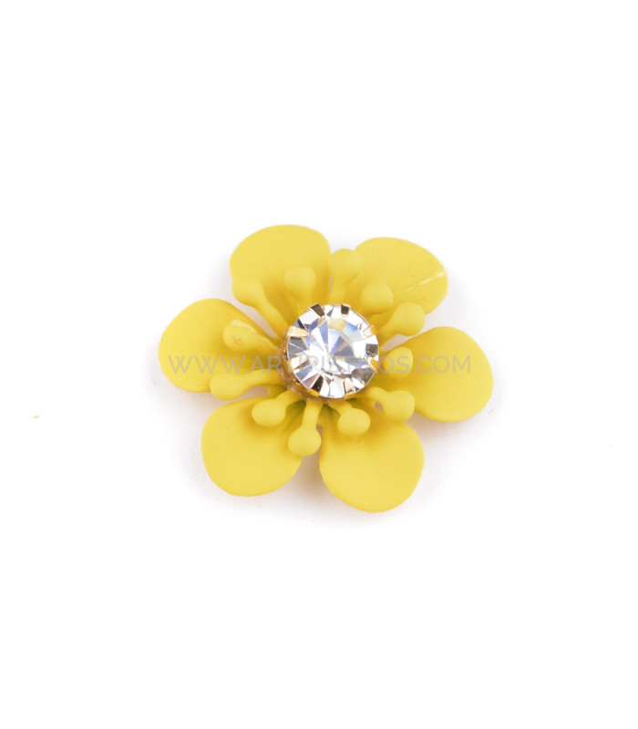 METALLIC FLOWER APPLICATION WITH STRASS "WALDEN"