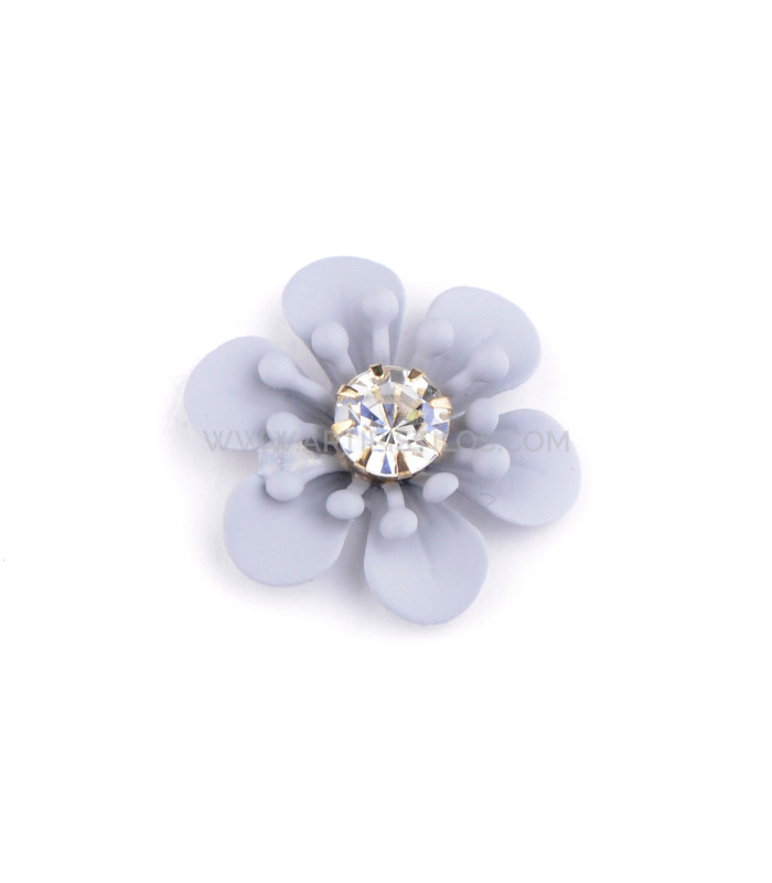 METALLIC FLOWER APPLICATION WITH STRASS "WALDEN"