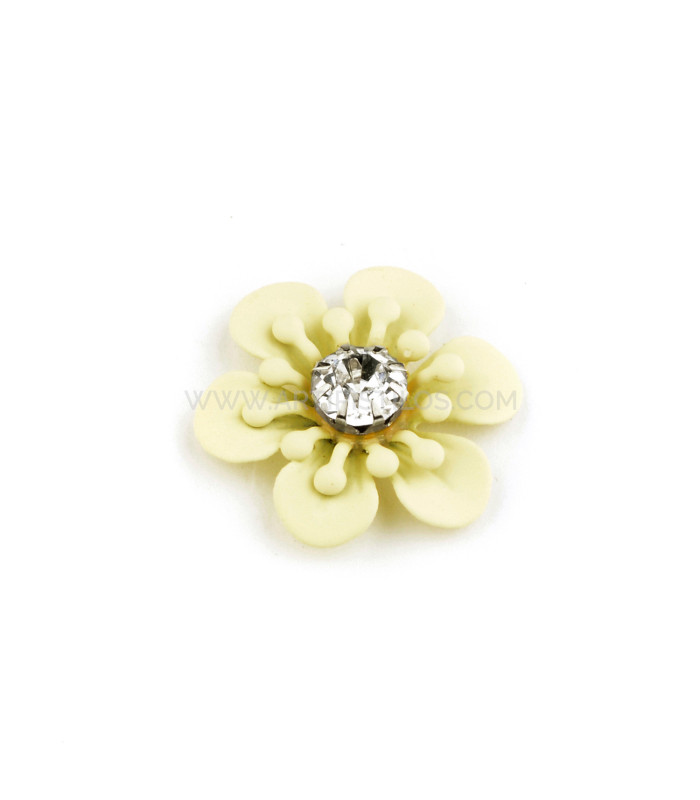 APLICACIÓN FLOR METÁLICA CON STRASS "WALDEN"