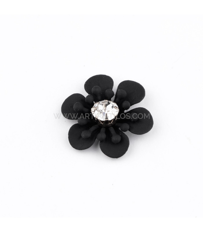 METALLIC FLOWER APPLICATION WITH STRASS "WALDEN"