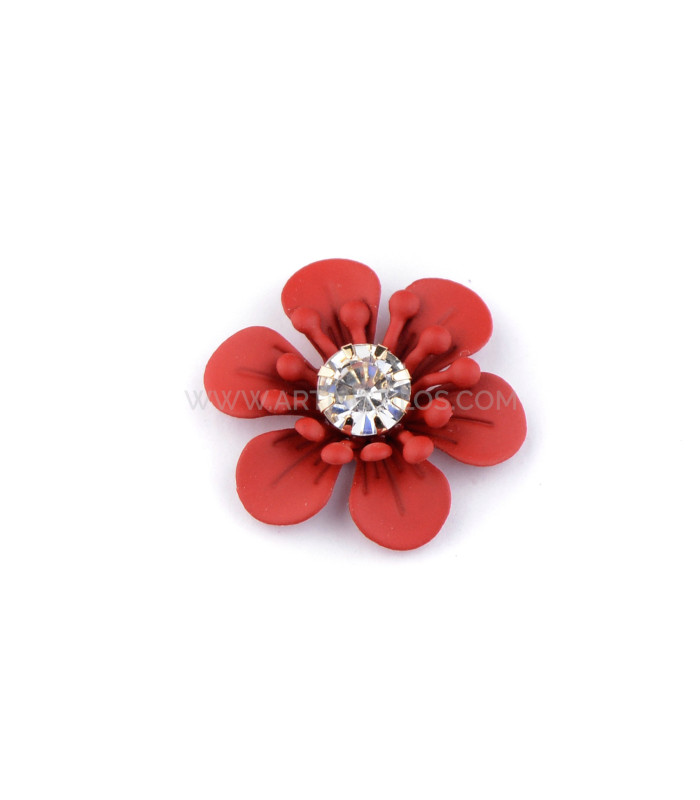 METALLIC FLOWER APPLICATION WITH STRASS "WALDEN"