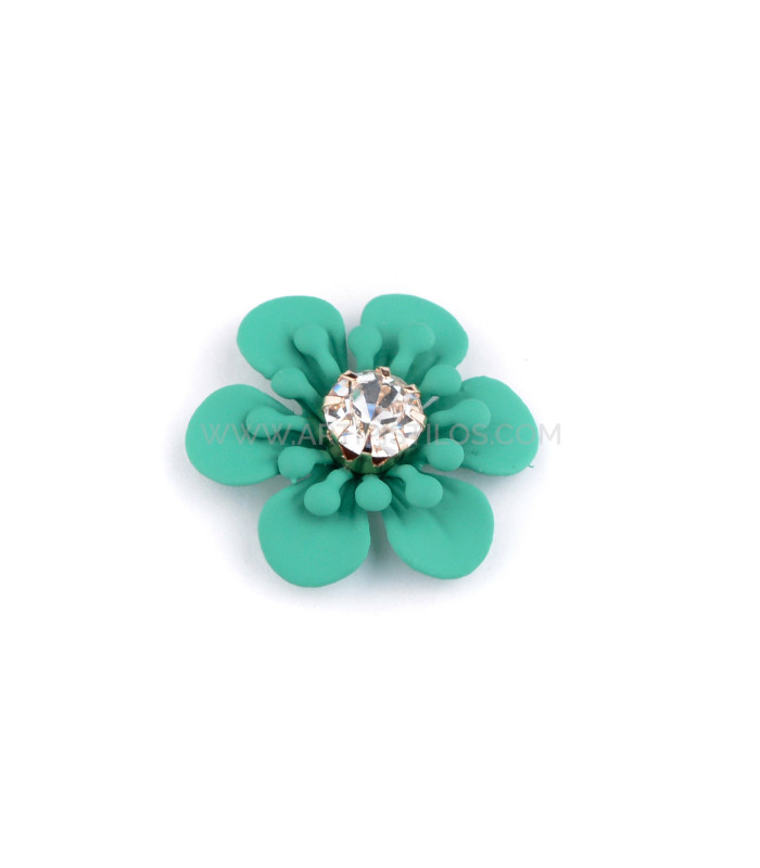 APLICACIÓN FLOR METÁLICA CON STRASS "WALDEN"