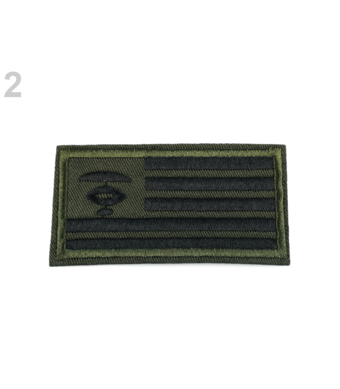 APLICAÇÃO DE ESTAMPAGEM A QUENTE BORDADA "ARMY FLAG"