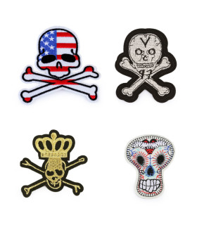 MIX EMBROIDERED THERMO-ADHESIVE SKULL APLICATION