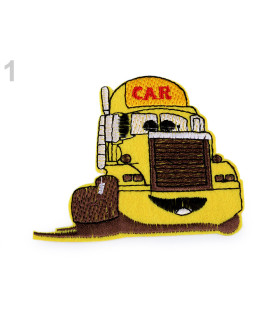 Aplicación Termoadhesiva Bordada "color Truck" Amarillo - tela para ropa