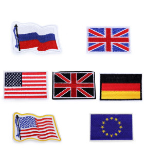 MIX EMBROIDERED THERMO-ADHESIVE FLAG APLICATION
