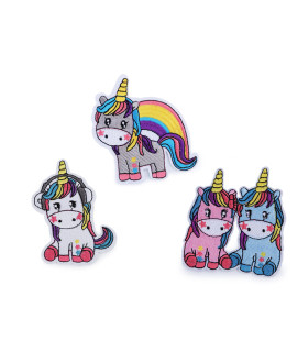 MIX DE APLICACIÓNES UNICORNIO TERMOADHESIVAS BORDADAS