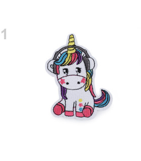 Mix De Aplicaciónes Unicornio Termoadhesivas Bordadas Blanco - tela para ropa