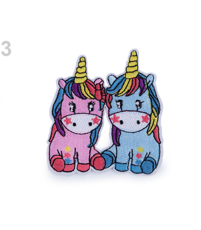 MIX DE APLICACIÓNES UNICORNIO TERMOADHESIVAS BORDADAS