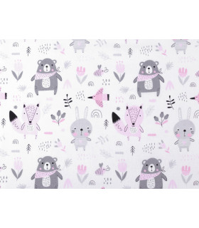 Tela De Algodón 100% Con Motivos Infantiles 1,60 X 1 M Rosa Palo - telas para