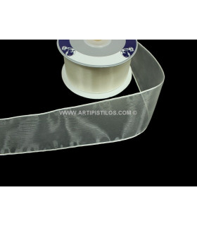 Cinta De Organza Marfil 1 Mt. X 25 Mm. - manualidades