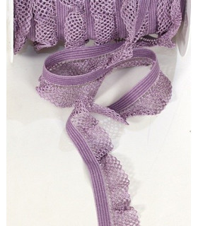 Puntilla Elástica Lila 2 Cms. X 1 Metro - hilo de