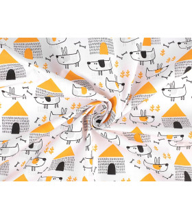 Tela De Algodón 100% Con Motivos Infantiles 1,60 X 1 M Naranja - telas para