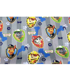 Tejido estampado Patrulla canina 50 cms. x 1,40 mts.