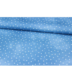 Tecido Estampado Sky Blue 100% Algodão 50 Cms. X 1,10 Mts. Azul Celeste Com Bolinhas Brancas