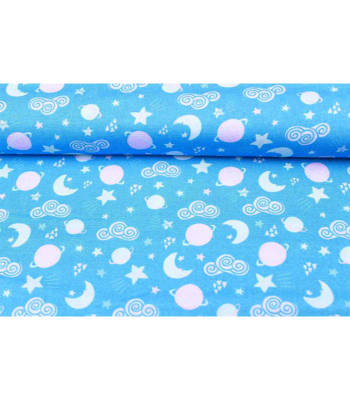Tecido estampado "DO CÉU" 100% algodão