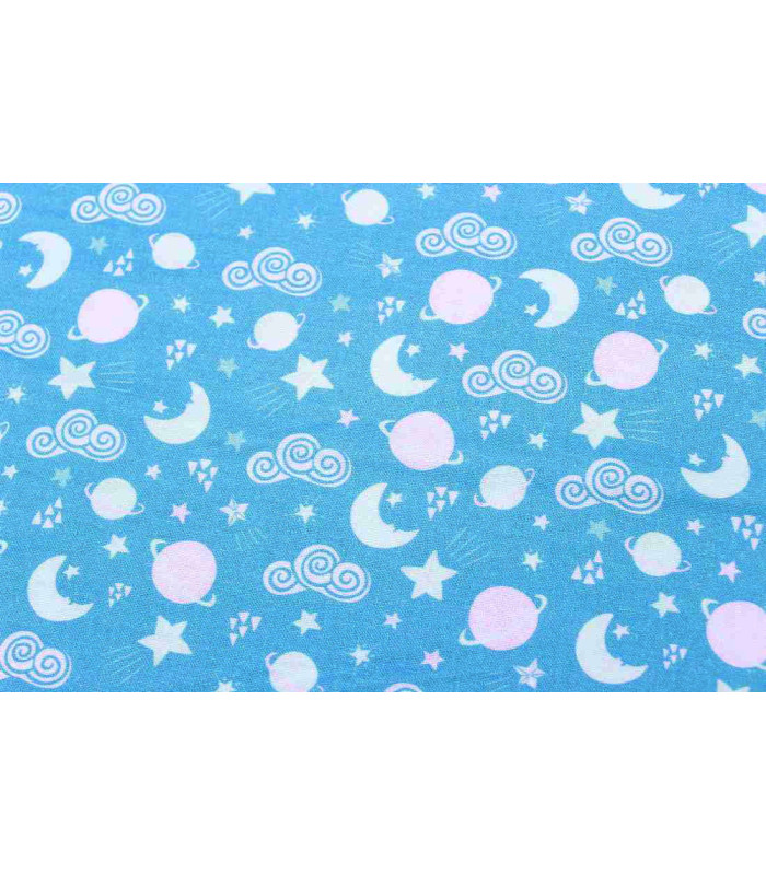 Tecido estampado "DO CÉU" 100% algodão