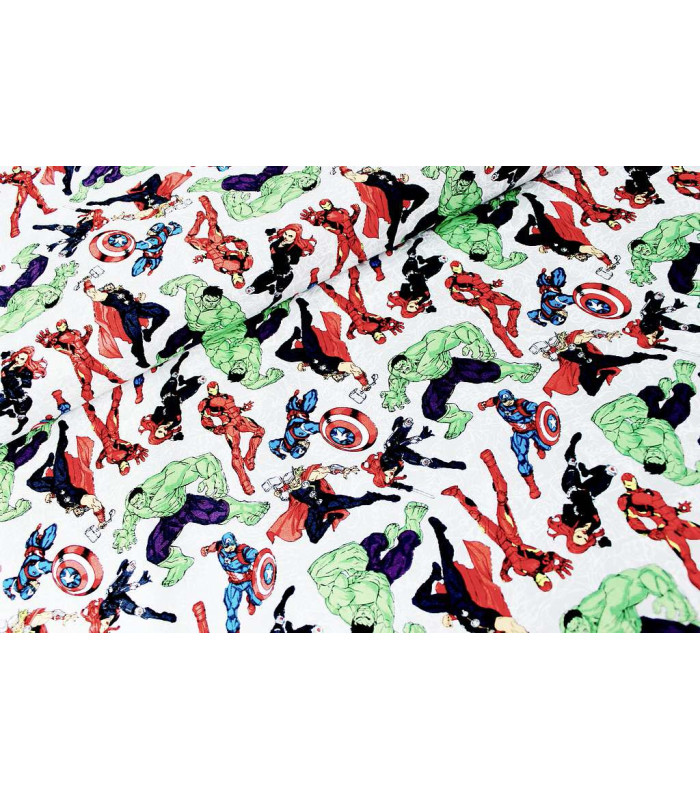Tecido estampado 100% algodão "MARVEL HEROES"