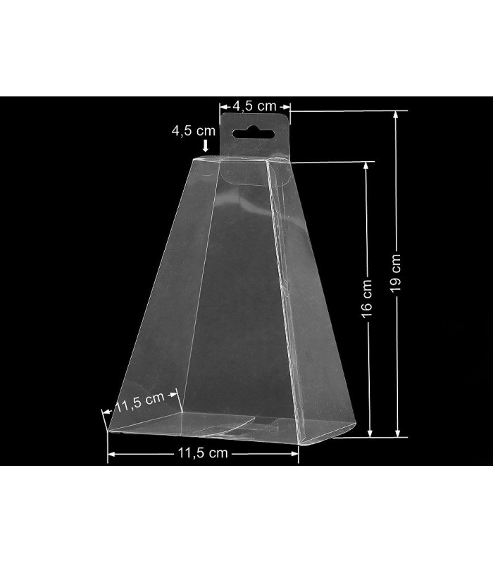 CAJA PLEGLABLE DE PLASTICO  11,5 x 11,5 x 16 cm