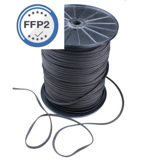 Fita Elastica Para Máscaras Ffp2 Preto - poliéster