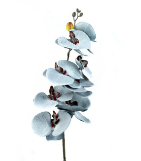 Orquidea De Tela "zinnus" Cinza - flores para decorar