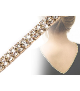 Cadena Metalica Con Doble Strass 5 Mm. - sombreros - sombreros - sombreros - sombreros - sombreros - sombreros - sombreros - sombreros - bolsos fiesta