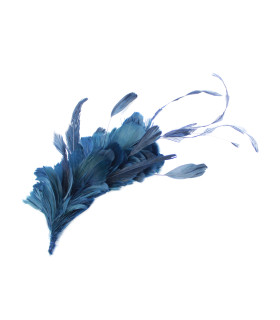 Feathers Mounts Of Rooster, Duck And Goose Navy Blue - hats