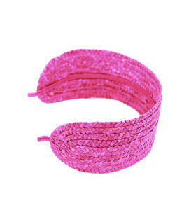 Diadema De Paja Natural 75mm Buganvilla - tela