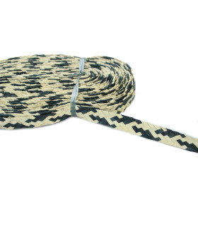 Cinta Trenzada De Buri 1 Mt. X 2 Cms. Negro/marfil - tocados para