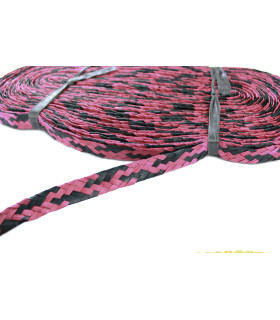 Cinta Trenzada De Buri 1 Mt. X 2 Cms. Negro-rojo - tocados para