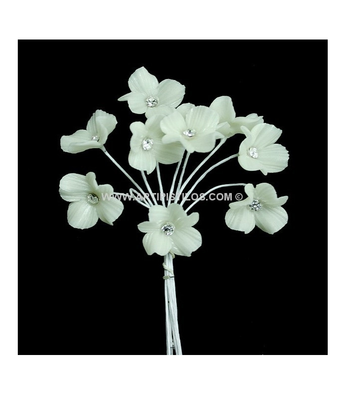 PORCELAIN FLOWER WITH RHINESTONE