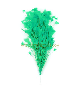 Montaje De Plumas De Gallo Verde - tocados para