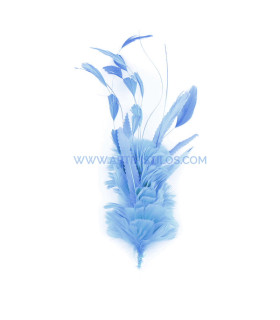 Feathers Mounts Of Rooster, Duck And Goose Blue - hats