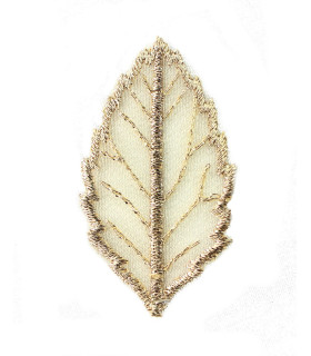Embroidered leaf 2 x 5cm
