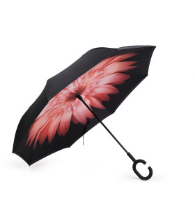 Reverse umbrella with coloured inner cover