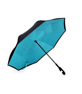Paraguas Inverso "coolbrella" Turquesa - de goma