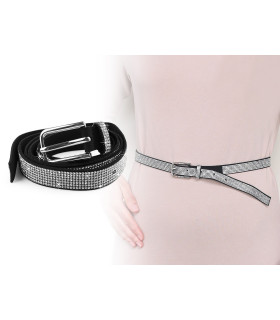 Women's belt with small cut stones