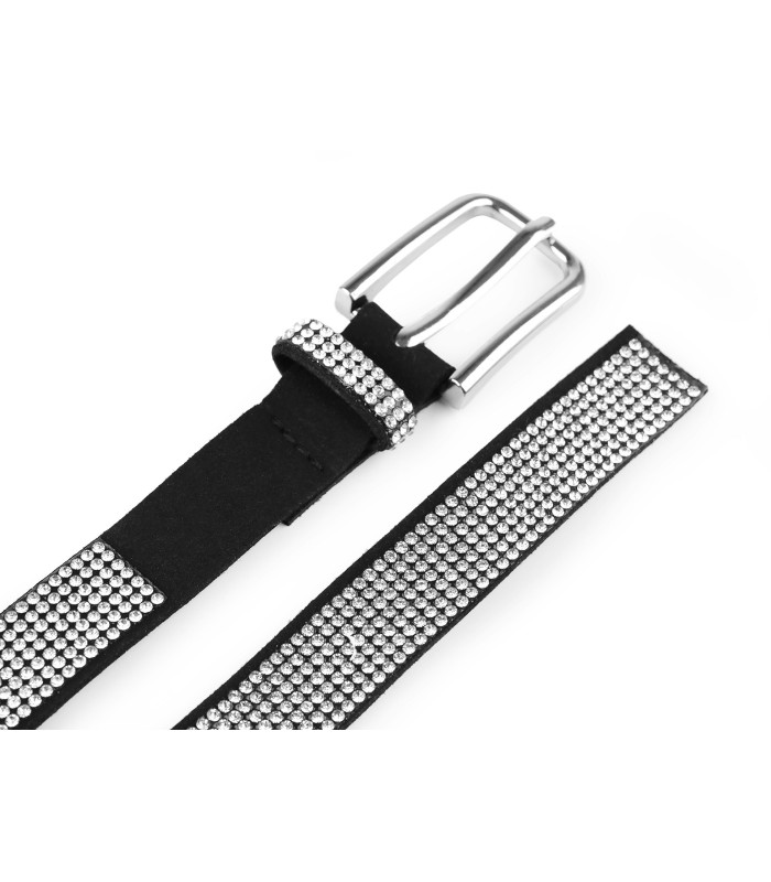 Women's belt with small cut stones