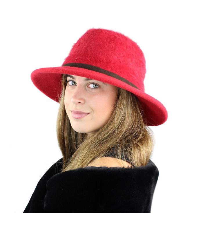 Angora/wool lady hat - Self-adjusting