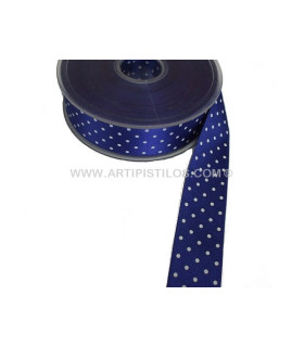 FITA DE CETIM COM BOLINHAS 25 MM.