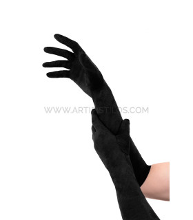 Guantes De Antelina 39cm Negro Largo Aprox. 39 Cms - elásticos